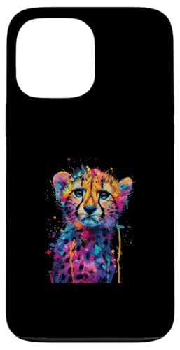 Hülle für iPhone 13 Pro Max Gepard Baby Bunt von Colorful Animal Design