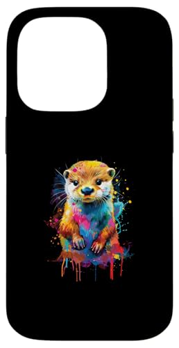 Hülle für iPhone 14 Pro Otter Baby Bunt von Colorful Animal Design