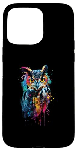 Hülle für iPhone 15 Pro Max Eule bunt von Colorful Animal Design