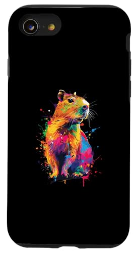 Hülle für iPhone SE (2020) / 7 / 8 Capybara Baby Bunt von Colorful Animal Design