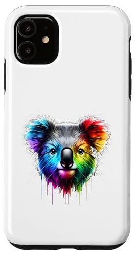 Hülle für iPhone 11 Mehrfarbiger Kunstkoala von Colorful Animals Co.