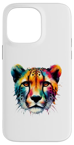 Hülle für iPhone 14 Pro Max Mehrfarbige Kunst, bunter Gepard von Colorful Animals Co.