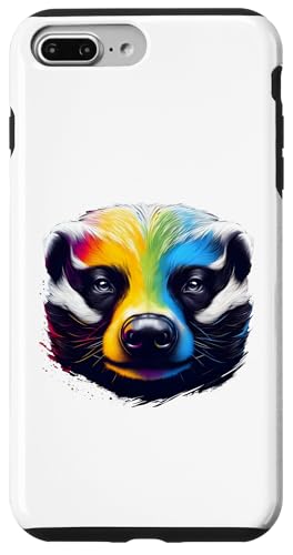 Hülle für iPhone 7 Plus/8 Plus Mehrfarbige Kunst bunter Honigdachs von Colorful Animals Co.