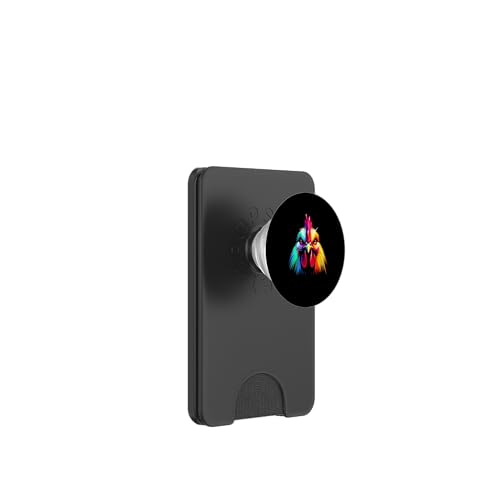 Mehrfarbig Kunst Buntes Huhn PopSockets PopWallet für MagSafe von Colorful Animals Co.