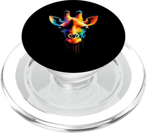 Mehrfarbige Kunst, bunte Giraffe PopSockets PopGrip für MagSafe von Colorful Animals Co.