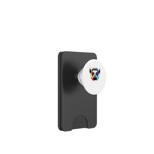 Mehrfarbige Kunst, bunte Lemur PopSockets PopWallet für MagSafe von Colorful Animals Co.