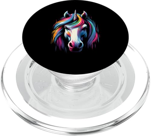 Mehrfarbige Kunst, buntes Einhorn PopSockets PopGrip für MagSafe von Colorful Animals Co.