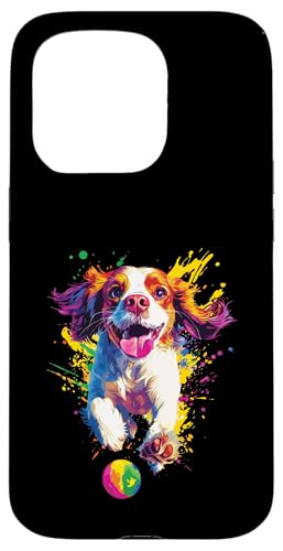 Hülle für iPhone 15 Pro Cavalier King Charles Spaniel, bunt von Colorful Dog Design