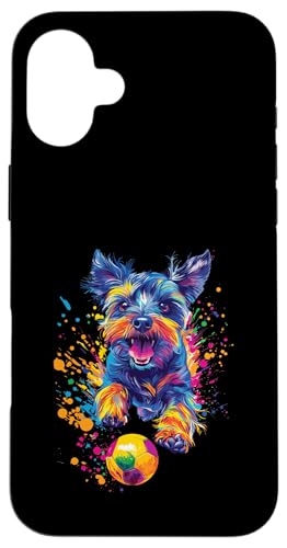 Hülle für iPhone 16 Plus Miniaturschnauzer bunt von Colorful Dog Design