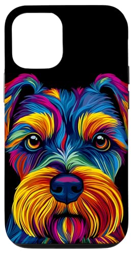 Hülle für iPhone 14 Pro Bunter American Staffordshire Terrier Lover Netter Hund Schwarz von Colorful Dog Face