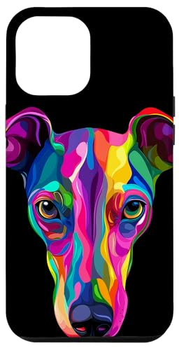 Hülle für iPhone 15 Plus Buntes Whippet-Gesicht, niedlicher Regenbogen-Hundeliebhaber, für Männer und Frauen, Schwarz von Colorful Dog Face