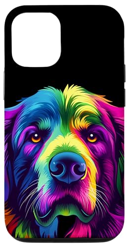 Hülle für iPhone 15 Pro Buntes Pyrenäengesicht, niedlicher Hundeliebhaber, für Männer und Frauen, Schwarz von Colorful Dog Face