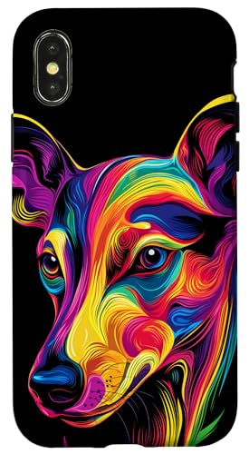 Hülle für iPhone X/XS Buntes Azawakh Hundeliebhaber, elegant, für Welpen, Männer und Frauen, Schwarz von Colorful Dog Face