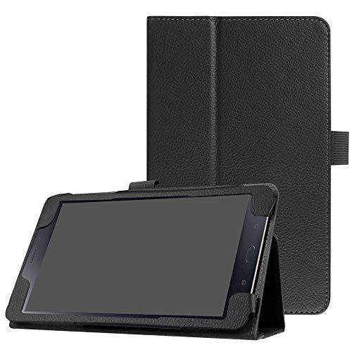 Galaxy Tab A 8.0 Hülle 2017, Colorful Ultra Slim Lightweight Schutzhülle PU Leder Smart Cover Case mit Auto Wake/Sleep für Samsung Galaxy Tab A 8.0 SM-T380 T385 2017 (Schwarz) von Colorful Handyhülle
