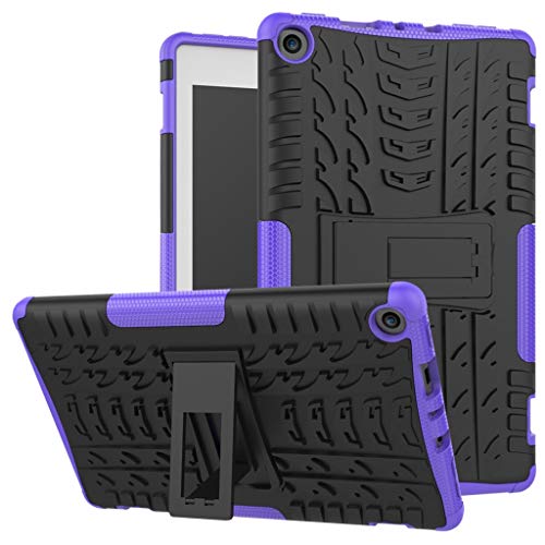 Hülle für Amazon Fire HD 8 Tablet (7th & 8th Generation–2017 & 2018 Modell) - Colorful - Outdoor Shock Fallschutz Dual Layer Armor Case Schutzhülle mit Rückseite ausklappbare Ständer Bumper (Lila) von Colorful Handyhülle
