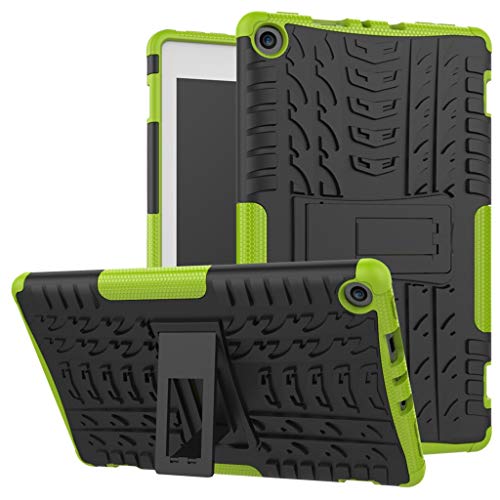 Hülle für Amazon Fire HD 8 Tablet (7th & 8th Generation–2017 & 2018 Modell) - Colorful - Outdoor Shock Fallschutz Dual Layer Armor Case Schutzhülle mit Rückseite ausklappbare Ständer Bumper (Grün) von Colorful Handyhülle
