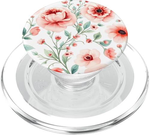 Buntes ästhetisches Aquarell, botanisch, Retro PopSockets PopGrip für MagSafe von Colorful Shabby Delicate Flowers Retro Aesthetic