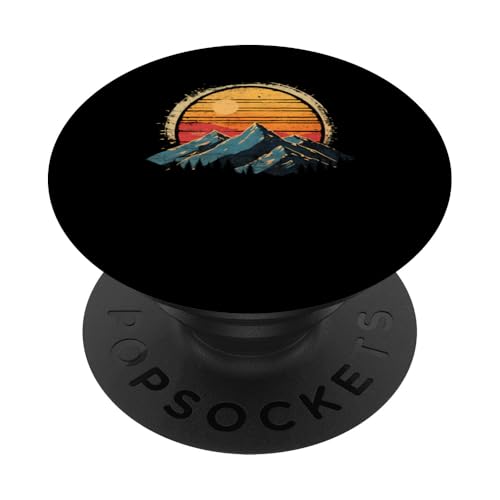 Colorful Sunset Mountain Outdoor Wildlife Vintage PopSockets mit austauschbarem PopGrip von Colorful Sunset Mountain Lake Shop