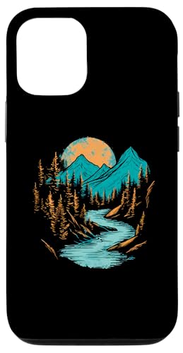 Hülle für iPhone 15 Colorful Sunset Mountain Lake Vintage 80s 90s von Colorful Sunset Mountain Lake Shop