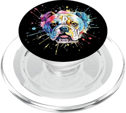 Bunt, Pop-Art, Bulldoggen-Kunst PopSockets PopGrip für MagSafe von Colorful art