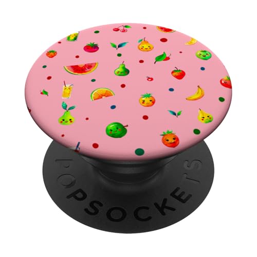 Bunt, Sommer, niedliche Früchte, Kawaii-Kunst PopSockets Klebender PopGrip von Colorful art