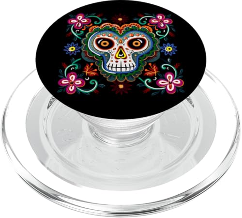 Bunt, lebendig, Calavera, traditionelle mexikanische Volkskunst PopSockets PopGrip für MagSafe von Colorful art