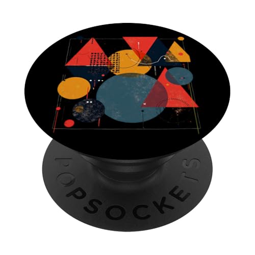 Bunt, lebendig, Retro, geometrisches Design, abstrakte Kunst PopSockets Klebender PopGrip von Colorful art