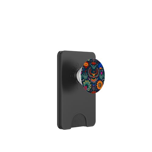 Bunt, lebendig, Vogel, mexikanische traditionelle Volkskunst PopSockets PopWallet für MagSafe von Colorful art