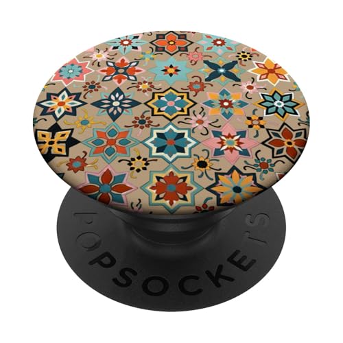 Bunt, lebendig, beige, Motivkunst PopSockets Klebender PopGrip von Colorful art