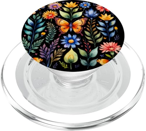 Frühling, Sommer, Schmetterlinge, Blumenkunst PopSockets PopGrip für MagSafe von Colorful art