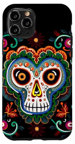 Hülle für iPhone 11 Pro Bunt, lebendig, Calavera, traditionelle mexikanische Volkskunst von Colorful art