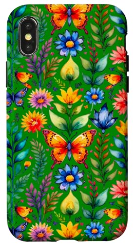 Hülle für iPhone X/XS Schmetterling, Schmetterlinge, Sommer, Pflanzen, Blumenkunst von Colorful art