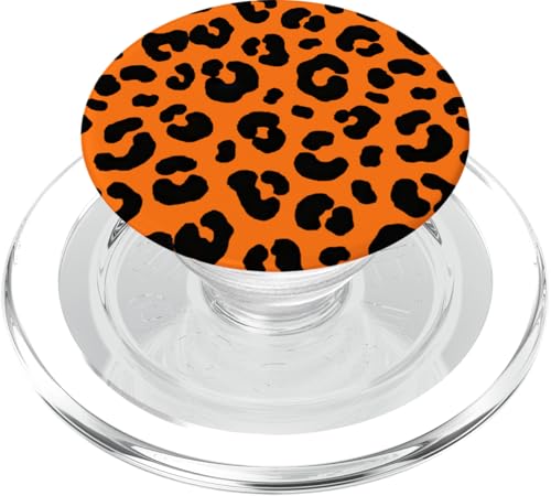 Leuchtend orangefarbener Hintergrund und schwarze Punkte PopSockets PopGrip für MagSafe von Colorful art