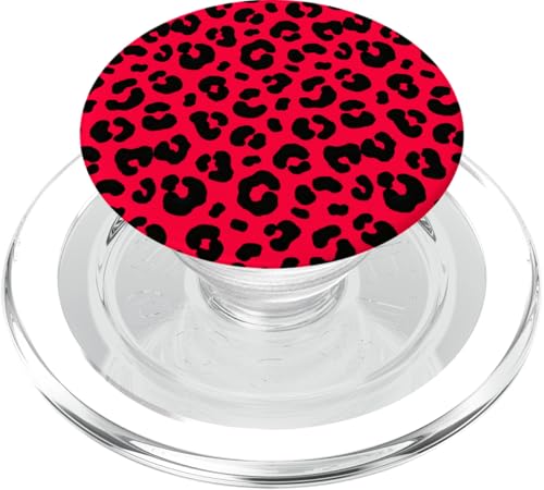 Leuchtend roter, rosa Hintergrund und schwarze Punkte PopSockets PopGrip für MagSafe von Colorful art