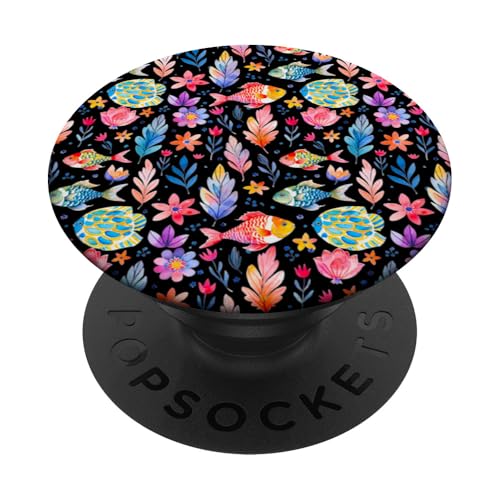 Meer, Fisch, Wasser, Sommer, Pflanzen, Blumenkunst PopSockets Klebender PopGrip von Colorful art