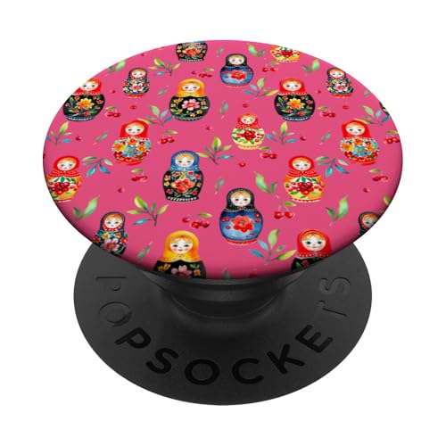 Russische Puppen, Nistpuppen, Matroschka-Kunst PopSockets Klebender PopGrip von Colorful art