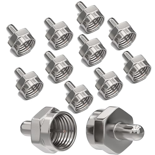 12 Stück Silber SAT F-Abschlusswiderstand (F-Stecker) Endwiderstand zum Abschluss an F-Buchse (Multischalter, LNB, Tuner, Dosen) 75 Ohm von Comforty