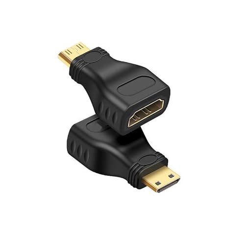 Comforty 2 Stücke Mini Hdmi auf Hdmi, Mini Hdmi auf Hdmi Adapter, Hdmi auf Mini Hdmi, Mini Hdmi Adapter, Hdmi Mini Hdmi Adapter Schwarz von Comforty