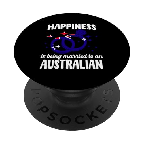 Glück ist, mit einer australischen australischen Hochzeit verheiratet zu sein PopSockets Klebender PopGrip von Commonwealth Of Australia Flag Design Love Straya