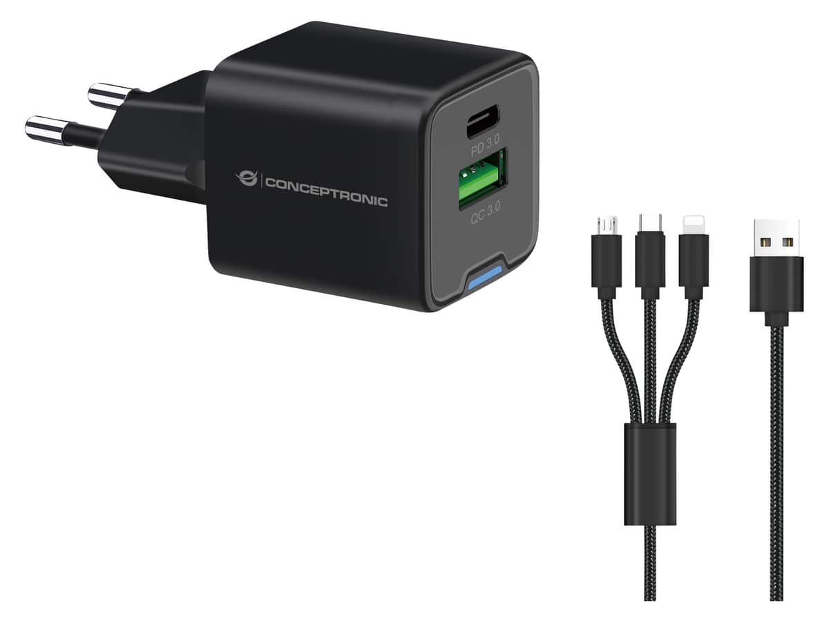 CONCEPTRONIC USB-Ladegerät ALTHEA16B USB-C USB-A 33W von Conceptronic