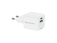 Conceptronic 2-Port 20W GaN USB-PD-Ladegerät, USB-C x 1, USB-A x 1, QC 3.0, PPS von Conceptronic