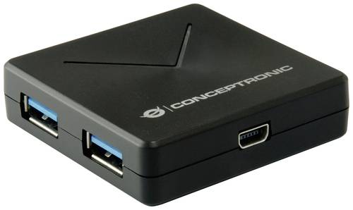 Conceptronic HUBBIES02B 4 Port USB 3.2 Gen 1-Hub (USB 3.0) Schwarz von Conceptronic