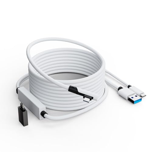 Configear Link 5M Kabel Kompatibel mit Meta Quest 3/2/Pro, PICO 4/Pro, separates USB C Ladekabel für Netzteil, USB 3.0 auf USB-C Zubehör für VR-Headset und PC Gaming von Configear