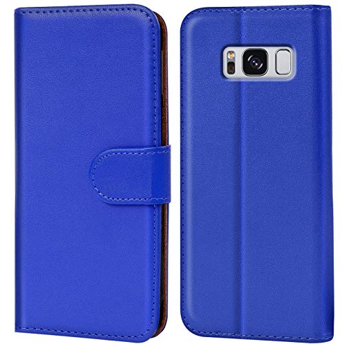 Conie Handyhülle für Samsung Galaxy S8 Hülle, Premium PU Leder Flip Case Booklet Cover Weiches Innenfutter für Galaxy S8 Tasche, Blau von Conie