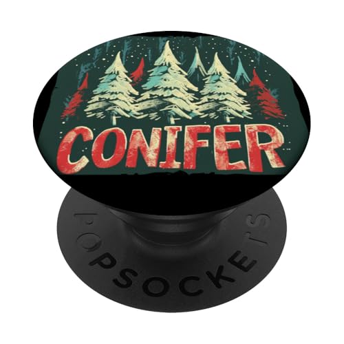 Hübsches schneebedecktes Nadelbaum-Outfit PopSockets Klebender PopGrip von Conifer and Forest Costume