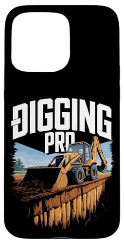 Hülle für iPhone 15 Pro Max Baggerbetreiber Bauarbeiter Bagger Liebhaber Kunst von Construction Heavy Machinery Backhoe Driver Tees