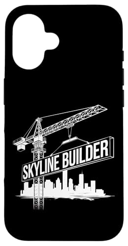 Hülle für iPhone 16 Skyline Baukranführer Turmkranliebhaber von Construction Worker Heavy Equipment Operator Tees