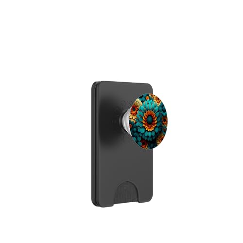 Farbenfrohe zeitgenössische Blumenmuster PopSockets PopWallet für MagSafe von Contemporary Flowers Art by PetaliD'Arte