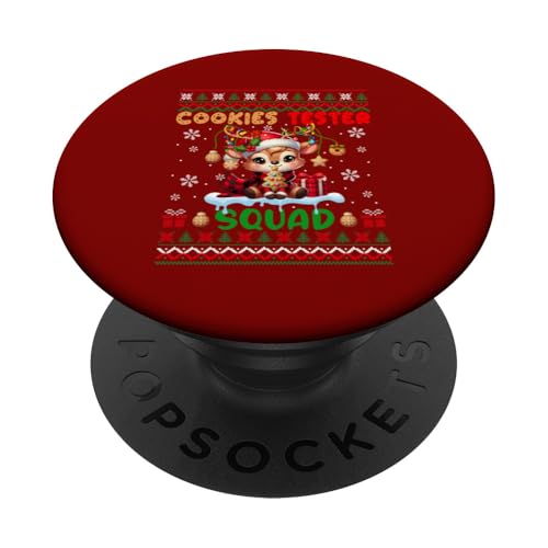 Cookies Tester Squad Christmas Sweater Reindeer Baker Lover PopSockets Klebender PopGrip von Cookie Christmas Costume