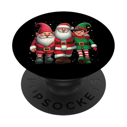 Wichtel Weihnachtsmann Elfenfreunde Nikolausmütze Weihnachten Schnee PopSockets Klebender PopGrip von Cool Christmas Party Friends